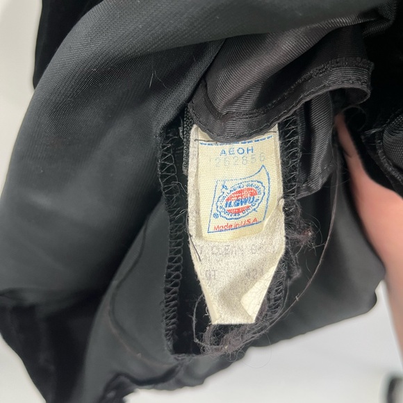 Vintage Union Made USA Black Velvet Mesh Front Long Sleeve Dress Size 14 - Picture 6 of 15